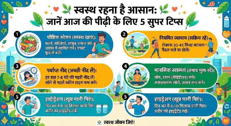 स्वस्थ रहना है आसान: जानें आज की पीढ़ी के लिए 5 सुपर टिप्स