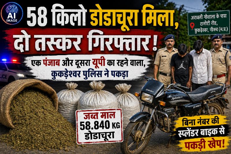 58 किलो डोडाचूरा के साथ दो तस्कर गिरफ्तार: